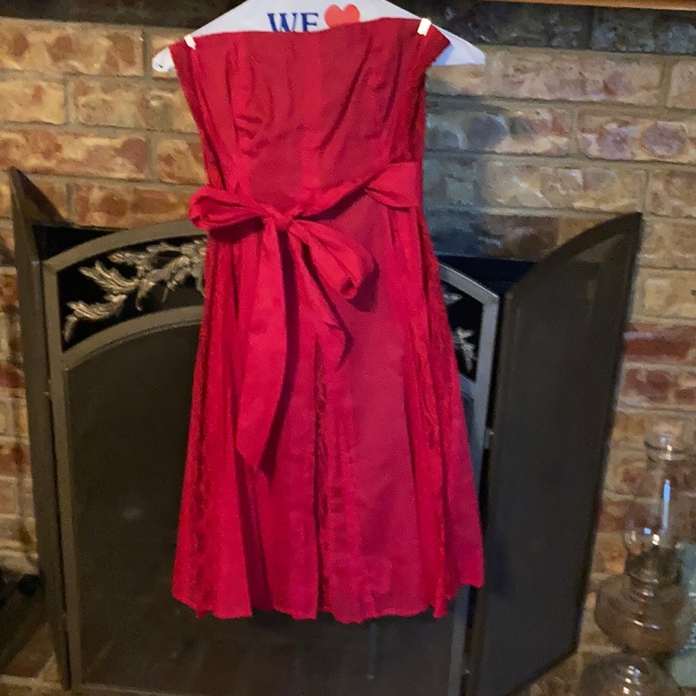 Beautiful red, strapless dress